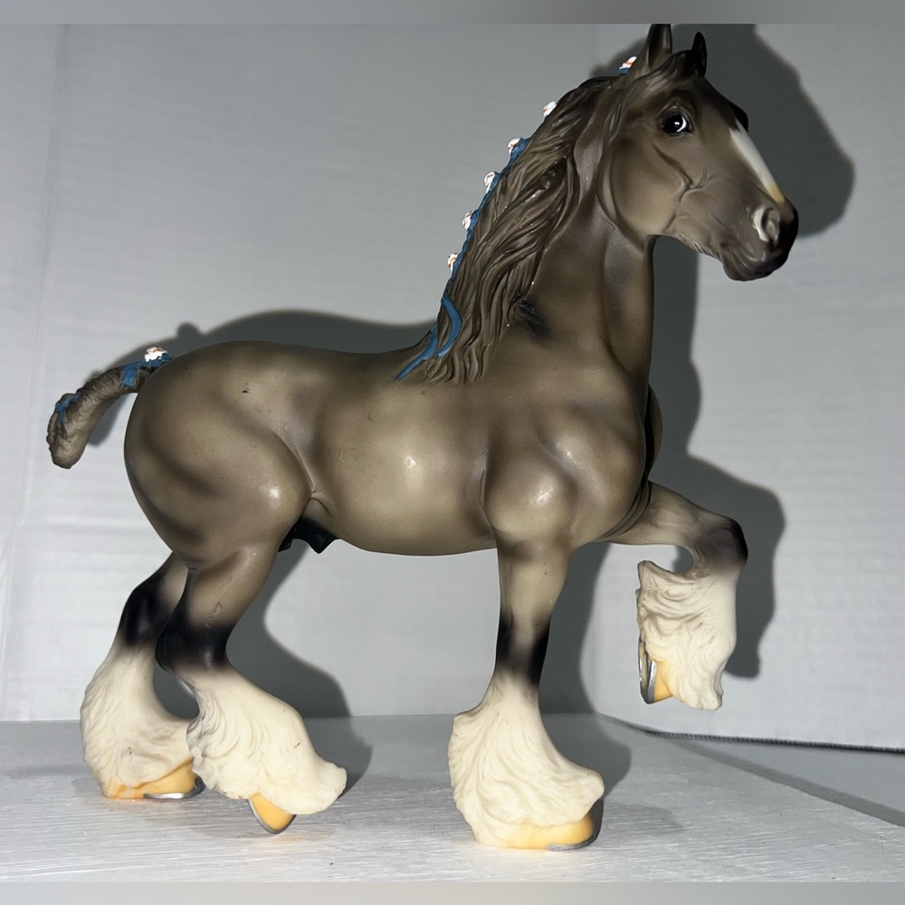 RETIRED / 2002-2008 Breyer Classic - DAPPER GREY SHIRE w BLUE Braids #627
